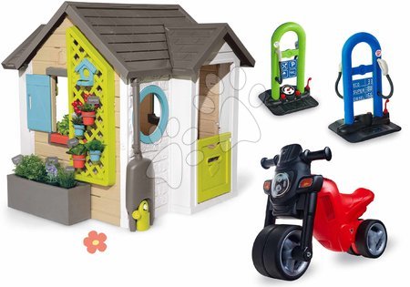 Hračky pro děti od 2 do 3 let - Set domeček pro zahradníka se sportovním odrážedlem se zvukem Garden House Smoby