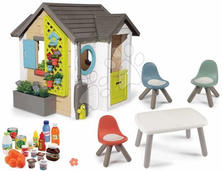 Cabanes avec meubles - Set de maison de jardin pour jardinier avec table KidTable Garden House Smoby_1