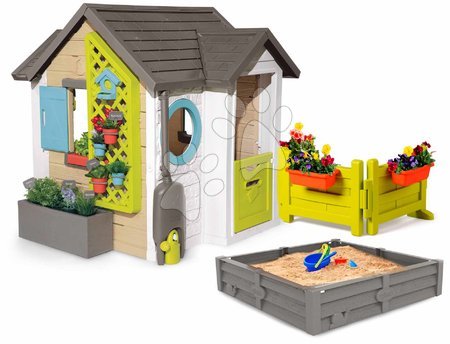 Hračky pro děti od 2 do 3 let - Set domeček pro zahradníka s pískovištěm u zahrádky Garden House Smoby