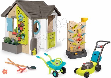 Igračke za djecu od 2 do 3 godine - Postavi kućicu za vrtlara s aktivnim vodenim zidom Garden House Smoby