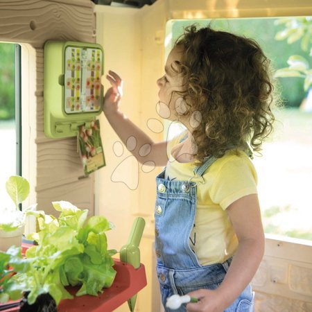 Cabanes avec toboggan pour enfants - Maison de jardinier avec pots de fleurs Garden House Life Smoby - 2