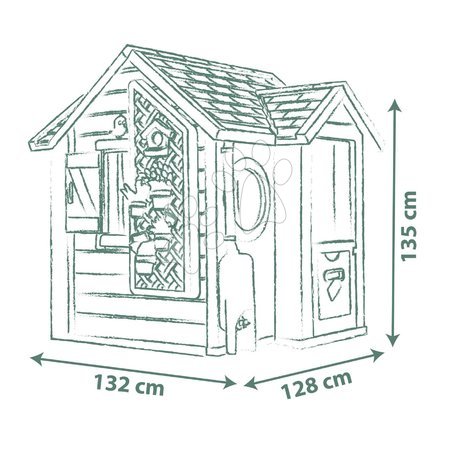 Cabanes avec toboggan pour enfants - Maison de jardinier avec pots de fleurs Garden House Life Smoby - 5