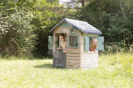 Kleine Spielhäuser für Kinder - Set Spielhaus ökologisch mit Grasboden Neo Jura Lodge Playhouse Grün Smoby - 17