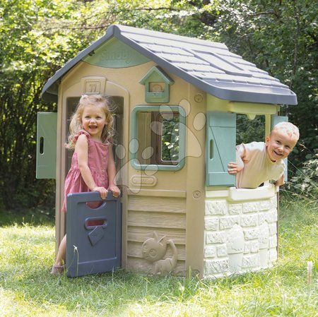 Kleine Spielhäuser für Kinder - Set Spielhaus ökologisch mit Grasboden Neo Jura Lodge Playhouse Grün Smoby - 18