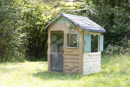 Kleine Spielhäuser für Kinder - Set Spielhaus ökologisch mit Grasboden Neo Jura Lodge Playhouse Grün Smoby - 19