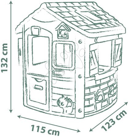Kleine Spielhäuser für Kinder - Set Spielhaus ökologisch mit Grasboden Neo Jura Lodge Playhouse Grün Smoby - 42