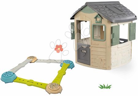 Căsuțe în seturi | Pagină 15 - Set căsuță ecologică și pistă de aventură Adventure Neo Jura Lodge Playhouse Green Smoby