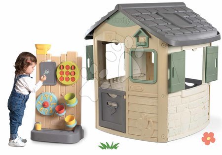 Case in set - Casetta ecologica Neo Jura Lodge Playhouse e la parete da gioco Green Smoby