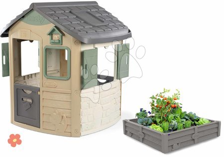 Case in set - Casetta ecologica Neo Jura Lodge Playhouse e la sabbiera multifunzionale Green Smoby.