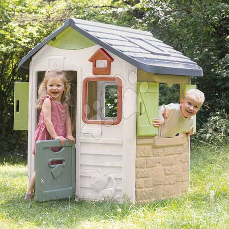 Cabanes avec toboggan pour enfants - Maison avec mangeoire pour oiseaux Jura Lodge Playhouse Life Smoby - 3