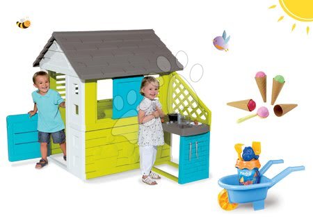 Carriola gioco bambini da giardino Écoiffier turchese