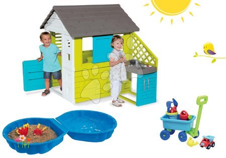 Spielhäuser mit Sandkasten - Set Häuschen Pretty Blue Smoby - 8