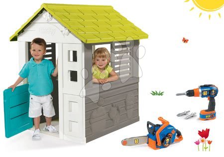 Cabanes avec outils - Maisonnette Jolie Smoby bleue avec 3 fenêtres et 2 stores - 13