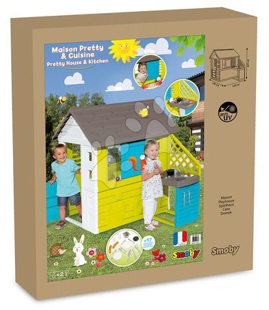 Cabanes avec toboggan pour enfants - Chalet Pretty Blue Smoby avec cuisine - 9