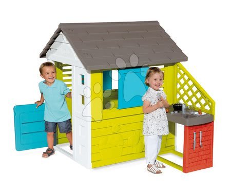 Kleine Spielhäuser für Kinder - Spielhaus mit Spielküche Pretty Blue Smoby - 2