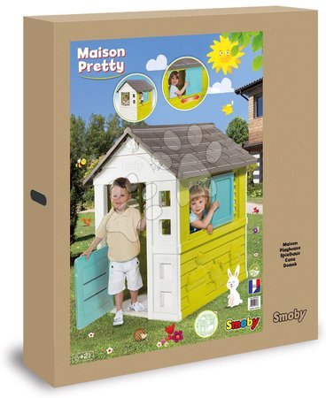 Cabanes avec toboggan pour enfants - Maisonnette Pretty New Grey Playhouse Smoby - 6