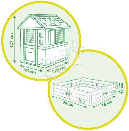 Toboggans avec cabane - Set toboggan et maison pour jardiniers Square Toboggan Super Megagliss 2 en 1 Smoby - 14