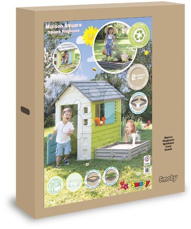 Toboggans avec cabane - Set toboggan et maison pour jardiniers Square Toboggan Super Megagliss 2 en 1 Smoby - 17