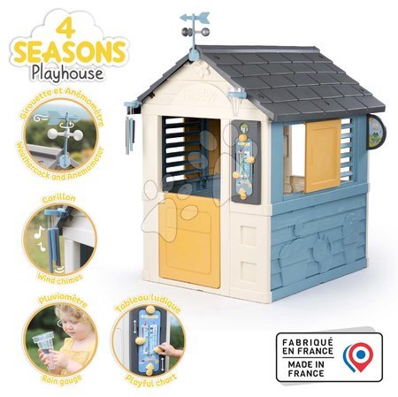 Playhouses with multi-activity center - Set domček meteorologická stanica s preliezačkou s lezeckými stenami Frame Kraxxl 4 Seasons Playhouse Smoby - 6