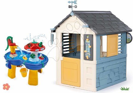 Playhouses with waterway - Set domček meteorologická stanica s vodnou dráhou stôl Amphie Štyri ročné obdobia 4 Seasons Playhouse Smoby