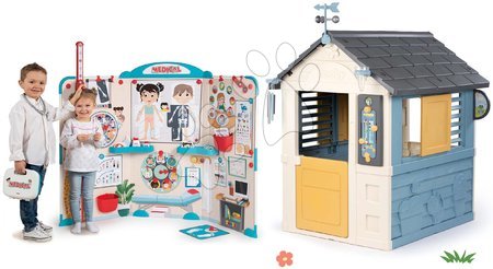 Case set - Set casetta con stazione meteorologica e studio medico con anatomia del corpo umano Quattro stagioni 4 Seasons Playhouse Smob