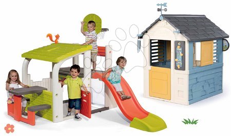 Jucării pentru copilași de la 2 la 3 ani - Set căsuță stație meteorologică cu centru sport Cele patru anotimpuri 4 Seasons Playhouse Smoby