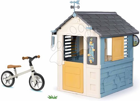 Cabanes et accessoires - Set maison station météorologique avec draisienne équilibrée, 4 Seasons Playhouse Smoby