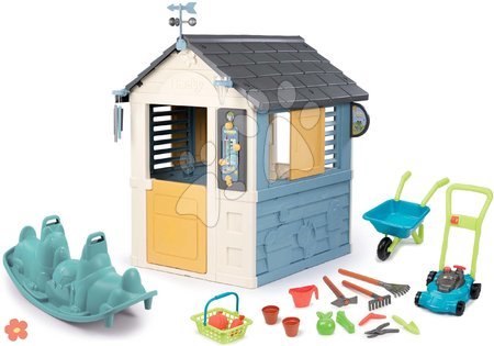 Hišice z orodjem - Set hišica meteorološka postaja z dvostransko gugalnico Pes Štiri letni časi 4 Seasons Playhouse Smoby