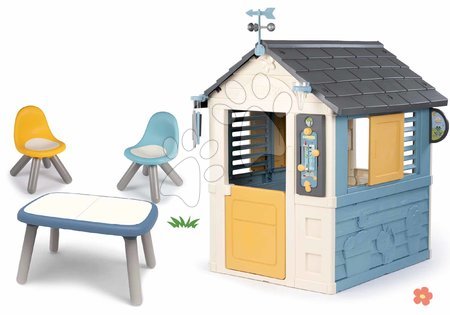 Smoby - Set maison station météorologique avec des sièges autour de la table Quatre saisons 4 Seasons Playhouse Smoby
