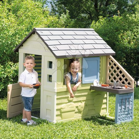 Kleine Spielhäuser für Kinder - Spielhaus mit Küche und 17 Zubehörteilen Pretty Playhouse&Kitchen Life Smoby - 1