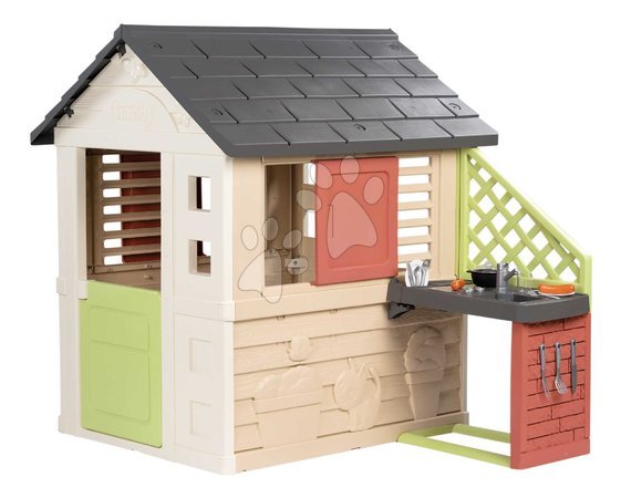 Playhouses | Page 5 - House with kitchen and 17 accessories Nature Playhouse&Kitchen Life Smoby