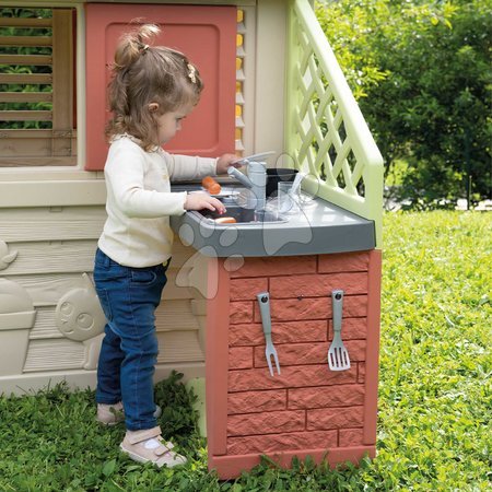 Kleine Spielhäuser für Kinder - Spielhaus mit Küche und 17 Zubehörteilen Nature Playhouse&Kitchen Life Smoby - 2