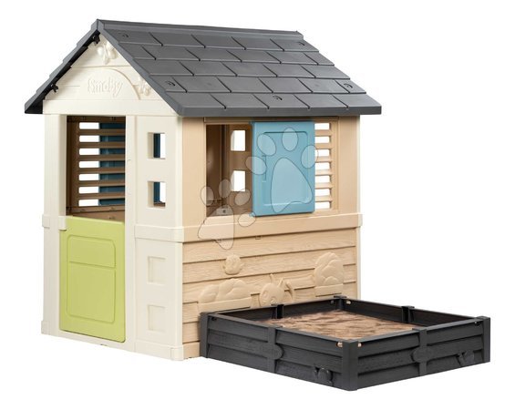 Spielhäuser | Seite 12 - Spielhaus mit Sandkasten und Garten 2in1 Square Playhouse Life Smoby