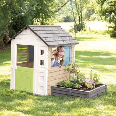 Kleine Spielhäuser für Kinder - Spielhaus mit Sandkasten und Garten 2in1 Square Playhouse Life Smoby - 3