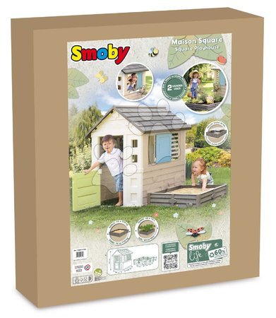 Kleine Spielhäuser für Kinder - Spielhaus mit Sandkasten und Garten 2in1 Square Playhouse Life Smoby - 5