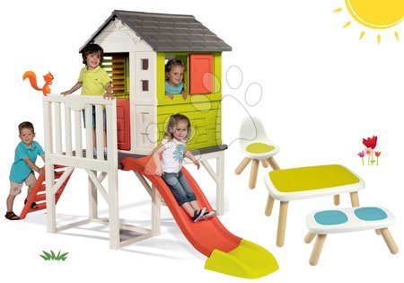 Hračky pro děti od 2 do 3 let - Set domeček na pilířích Pilings House Smoby s 1,5m skluzavkou