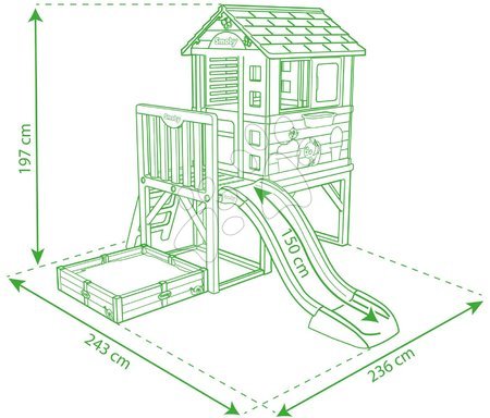 Slides with playhouse - Set šmykľavka a domček na pilieroch Toboggan Super Megagliss 2v1 Smoby - 30