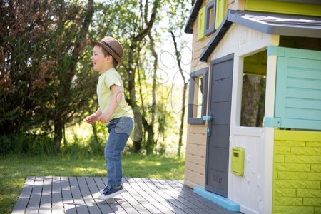 Kleine Spielhäuser für Kinder - Set Spielhaus ökologisch mit Grasboden Neo Jura Lodge Playhouse Grün Smoby - 41