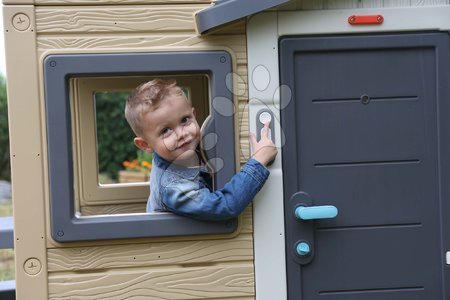 Špeciálne len u nás - Domček Priateľov ekologický s letnou kuchynkou v natur hnedých farbách Friends House Evo Playhouse Green Smoby - 9