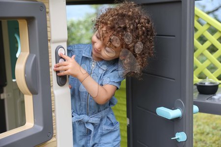 Spielhäuser Sets | Seite 8 - Das ökologische Spielhaus mit kreativer Spielwand in natürlichen braunen Farben Neo Jura Lodge Playhouse Green Smoby_1