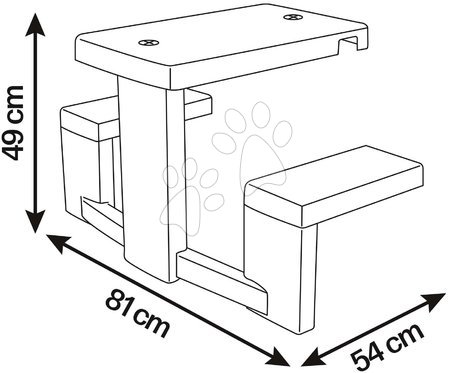 Príslušenstvo k domčekom - Piknik stôl s dvoma lavicami k domčekom Smoby - 3