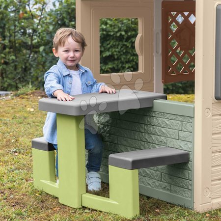 Zubehör für Spielhäuser - Picknicktisch mit zwei Bänken für die Spielhäuser Life Smoby - 4