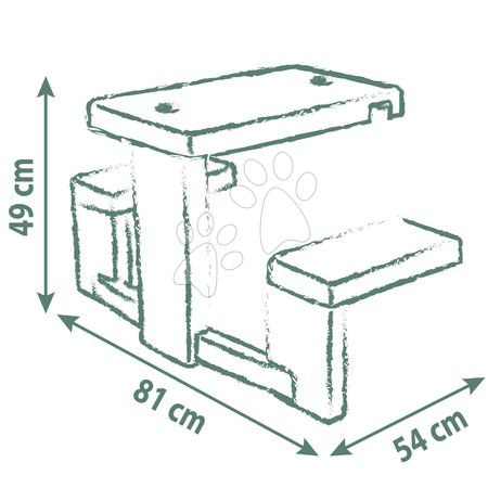 Accessoires pour la cabane - Table de pique-nique avec deux bancs pour les maisons Life Smoby - 5