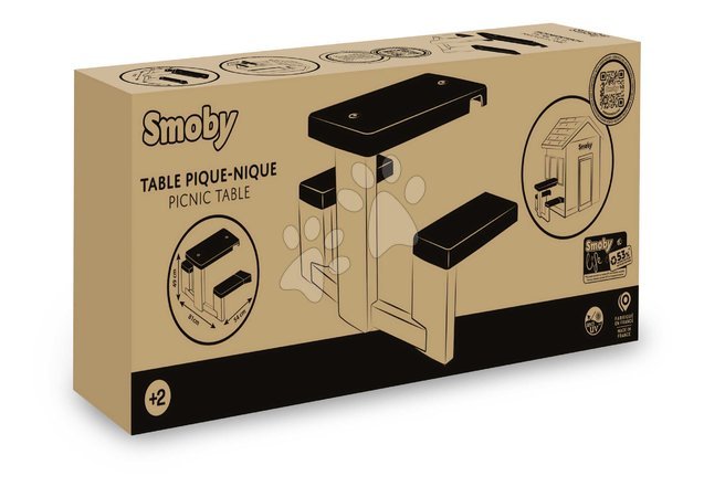 Accessoires pour la cabane - Table de pique-nique avec deux bancs pour les maisons Life Smoby - 6