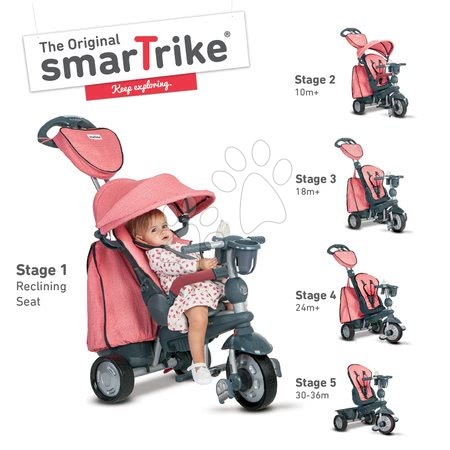 Triciklik 10 hónapos kortól - Tricikli Explorer Pink 5in1 smarTrike - 7