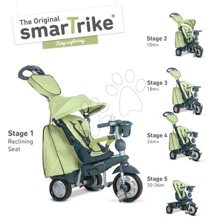 Trikes from 10 months - Explorer Green 5in1 smarTrike Tricycle - 1