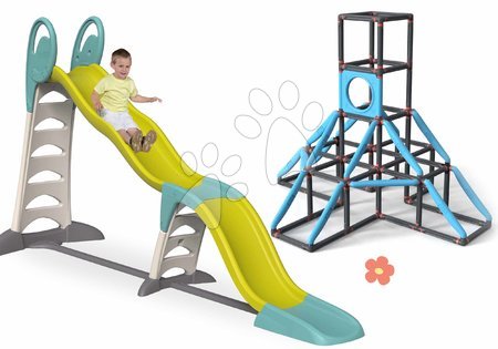 Rutschen für Kinder  - Set Rutsche und 4-stöckiges Klettergerüst Giant Kraxxl Toboggan Super Megagliss 2in1 Smoby