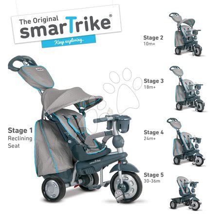 Tříkolky od 10 měsíců - Tříkolka Explorer Silver 5v1 smarTrike - 1