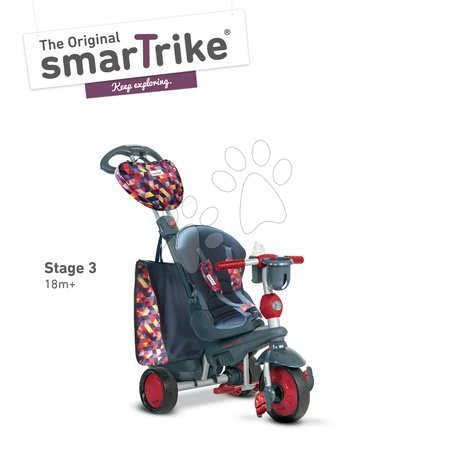 Tříkolky od 10 měsíců - Tříkolka Explorer Grey&Red 5v1 smarTrike - 7