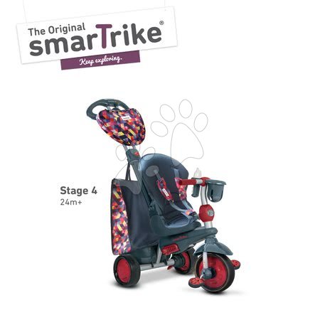 Tříkolky od 10 měsíců - Tříkolka Explorer Grey&Red 5v1 smarTrike - 8